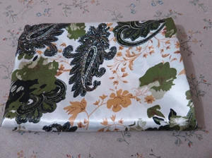 Soft Polyester Charmeuse Material Elegant Paisley Floral Print Satin Fabric For Scarfs Dresses