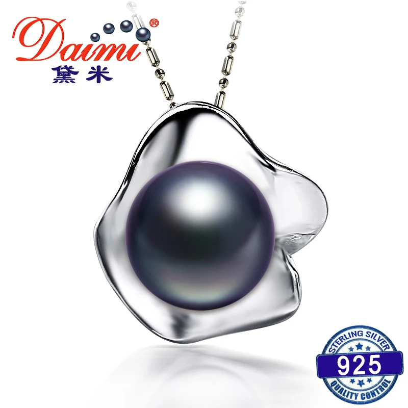 

Daimi Flower Pearl Pendant Natural 11-12MM Freshwater Pearl Pendant Necklace White/black/grey/pink/purple Brand Jewelry