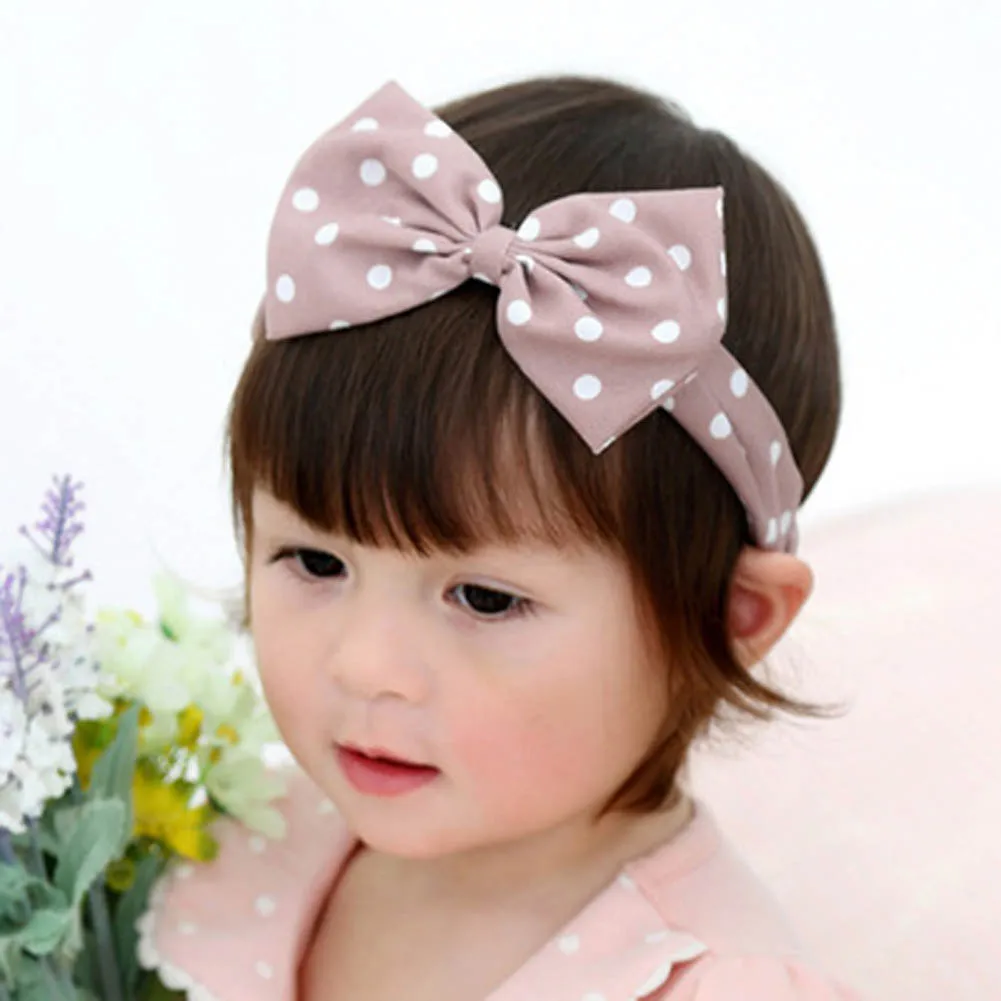 1 pcs polka dot grosgrain hair ribbon bowknot hairbands girls Bow head