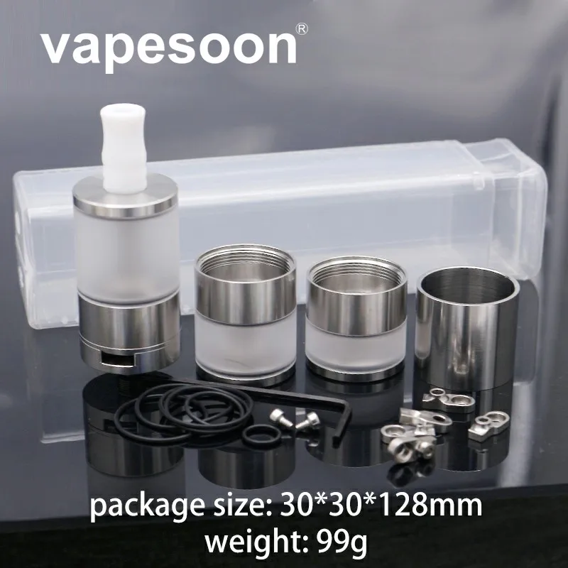 

1set Stainless Steel DIY RTA Dvarw MTL RTA rebuildable tank atomizer with AFC airflow insert 510 compatible teflon drip tip