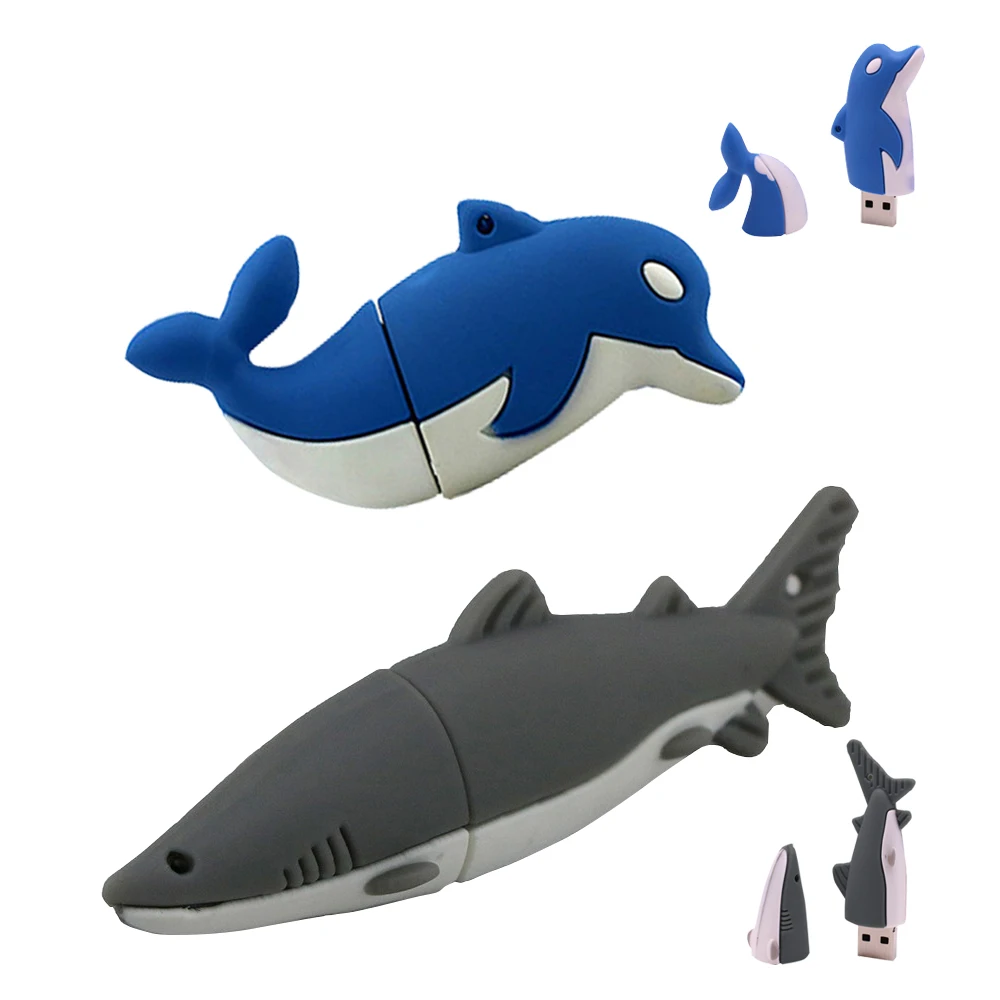 Рыба U Диск флэш-накопитель акула стиль 4 ГБ 8 16 32 64 usb flash drive палка flashdrive памяти