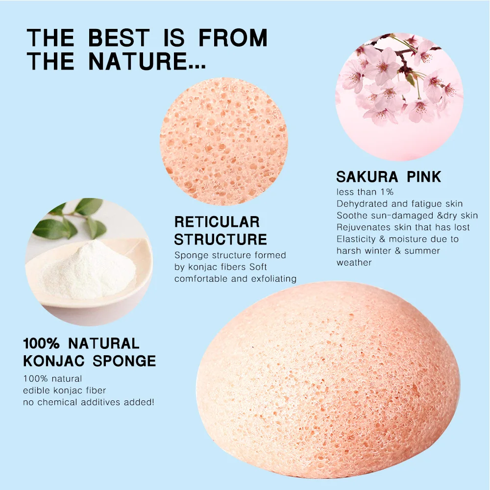Губка для умывания лица Konjac очищающая губка отшелушивания инструменты макияжа| |