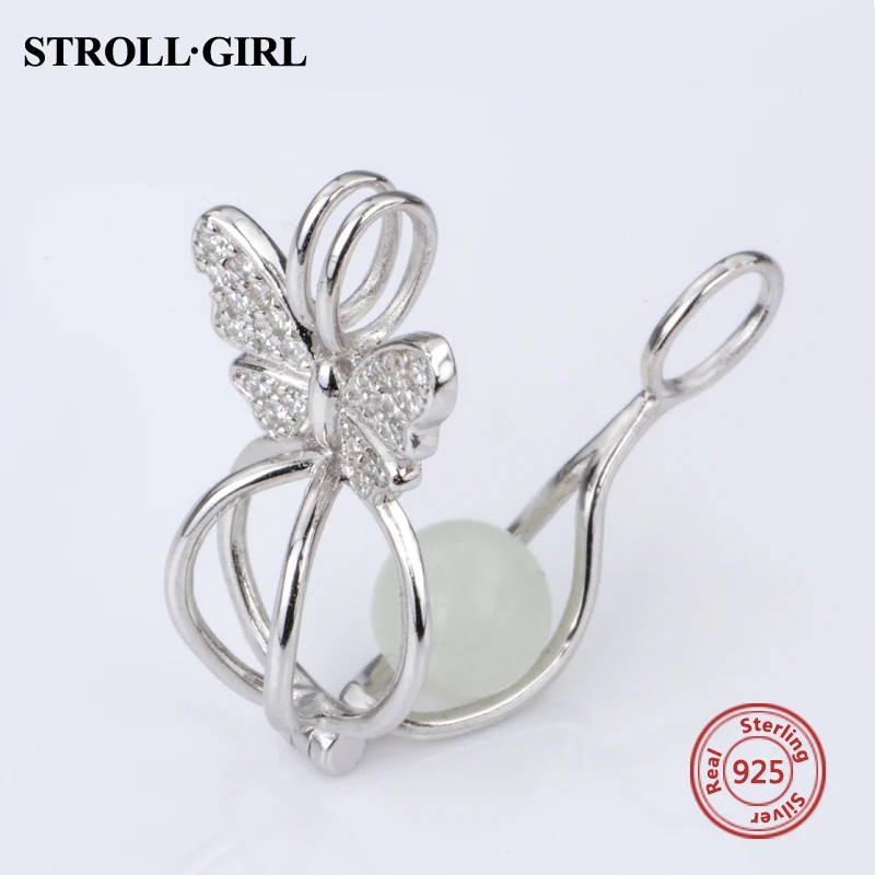 Strollgirl животных bat Firefly бабочка светящиеся шарики DIY прелести Fit Authentic Pandora Браслеты кулон изготовления ювелирных изделий подарки