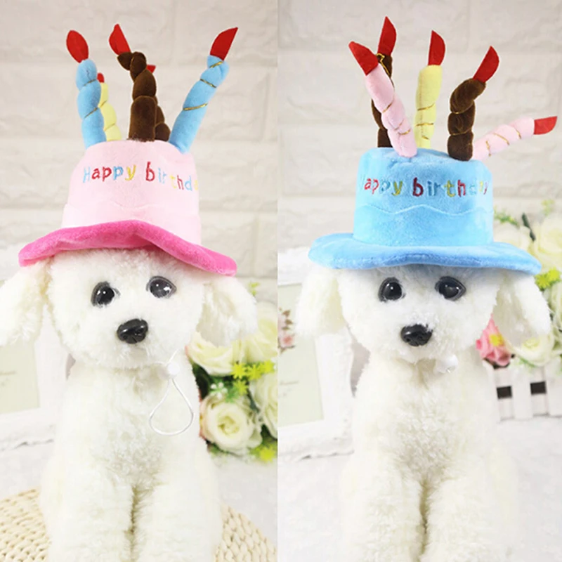 Caps Hat with Cake Candles Design Birthday Party Costume Headwear Accessory Goods For Dogs Pet Cat Dog | Дом и сад