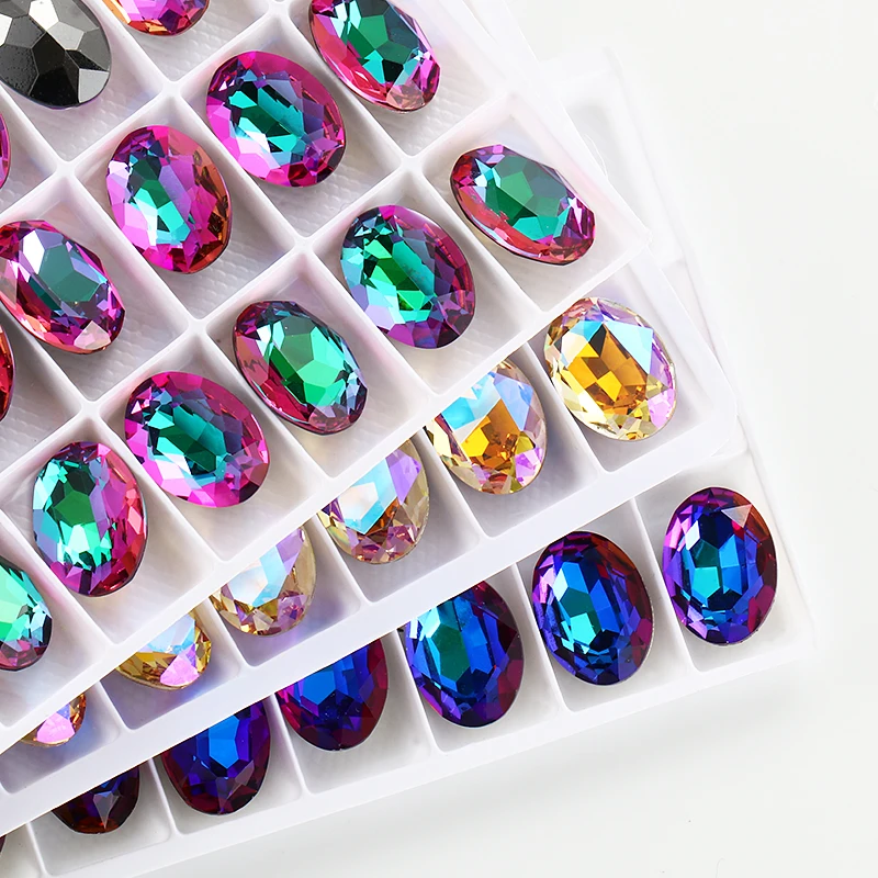 

Astrobox K9 Rhinestones oval Glue-On Pedrarias Applique Strass Crystal Rhinestone Pointback Joint assembly Rhinestones Sewing De