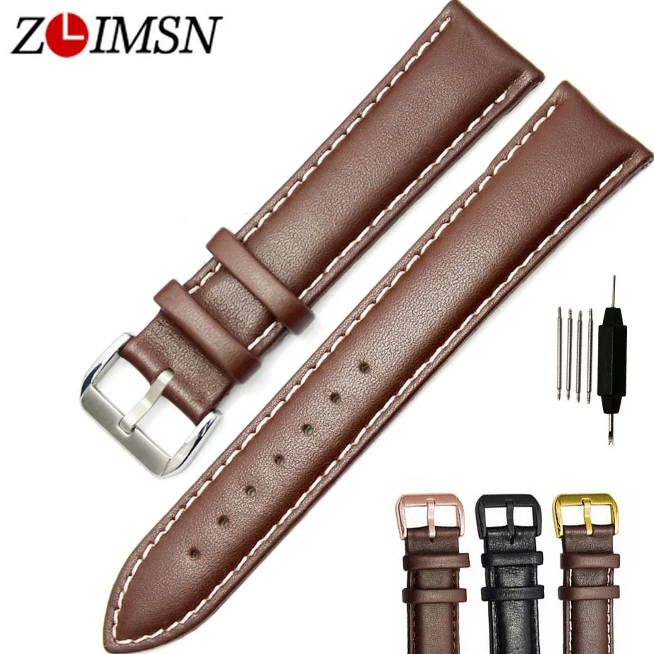 Watch New High Quality Leather Strap Band Genuine Brown Soft Buckle 12 18 20 26mm Sweatband