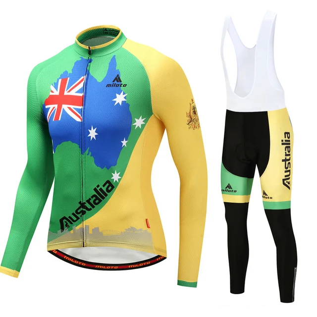 Spring/Autumn Team Australia Clothing Men Long Ropa Ciclismo Cycling