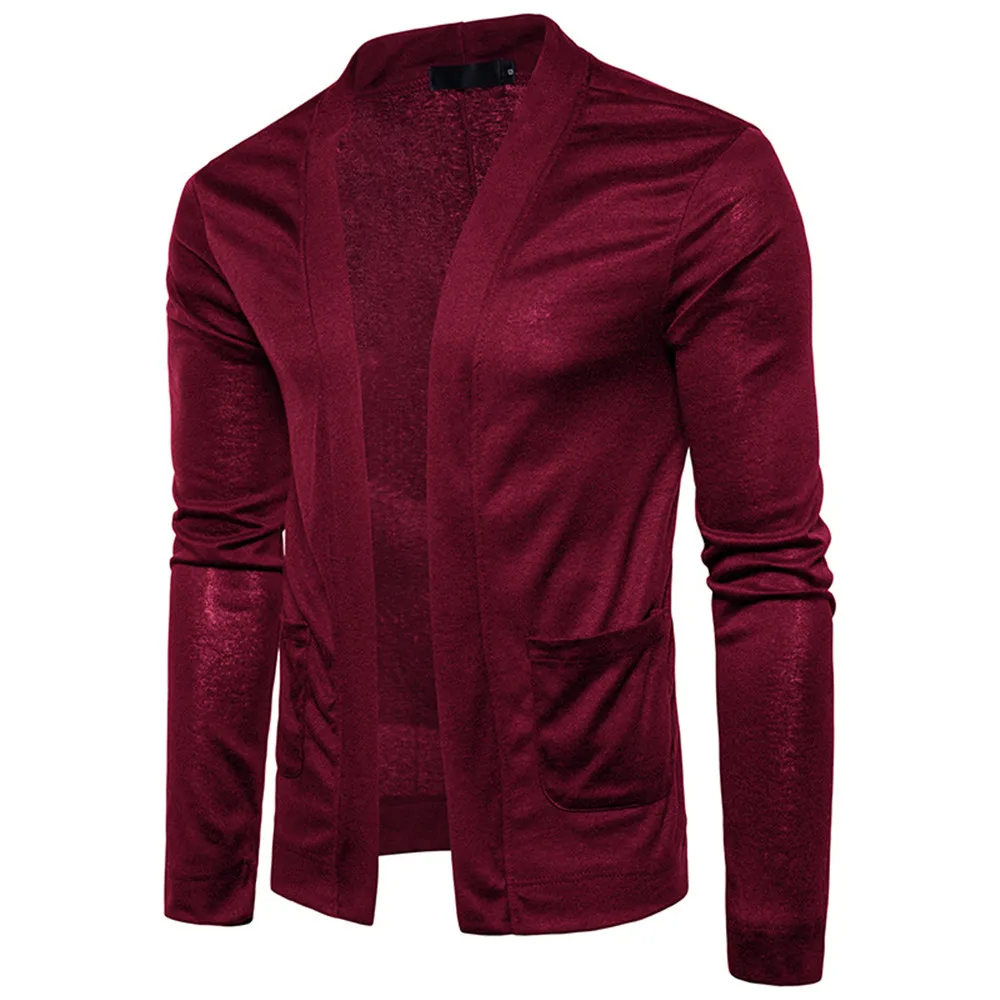 Elegant Red Sweater Men Fitness Cardigan Clothing Sweaters