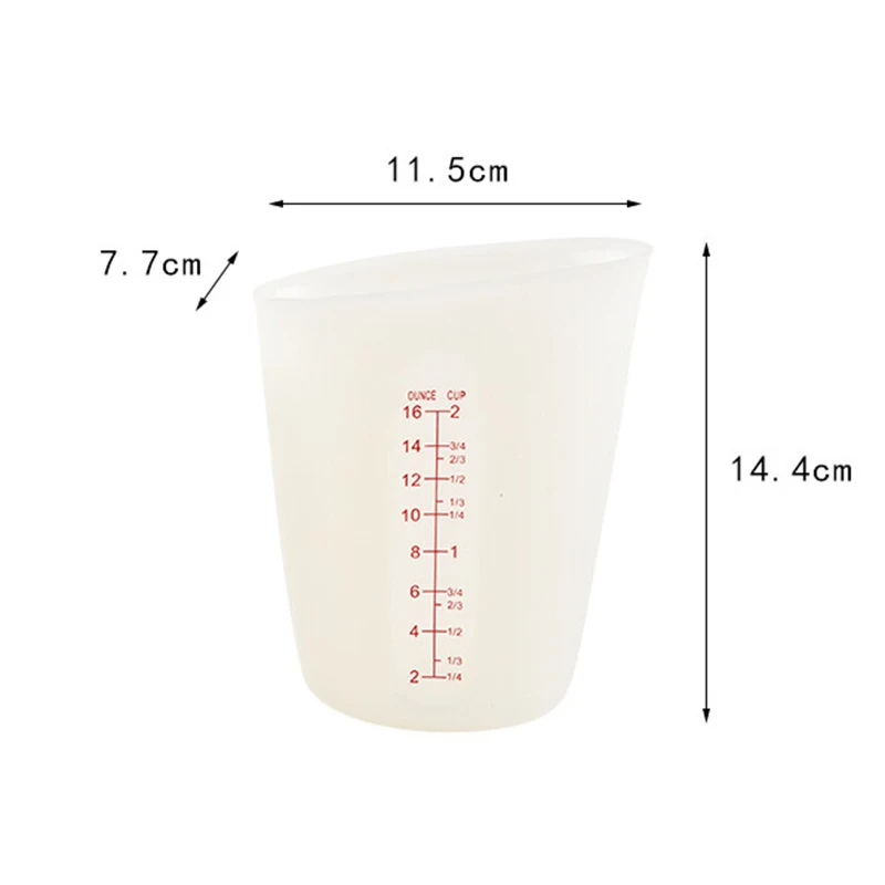 

Spout Handle Cooking Tool Measuring Cup Liquid Plastic Home 250/500ml Measure Silicone Flexible Kitchen Baking