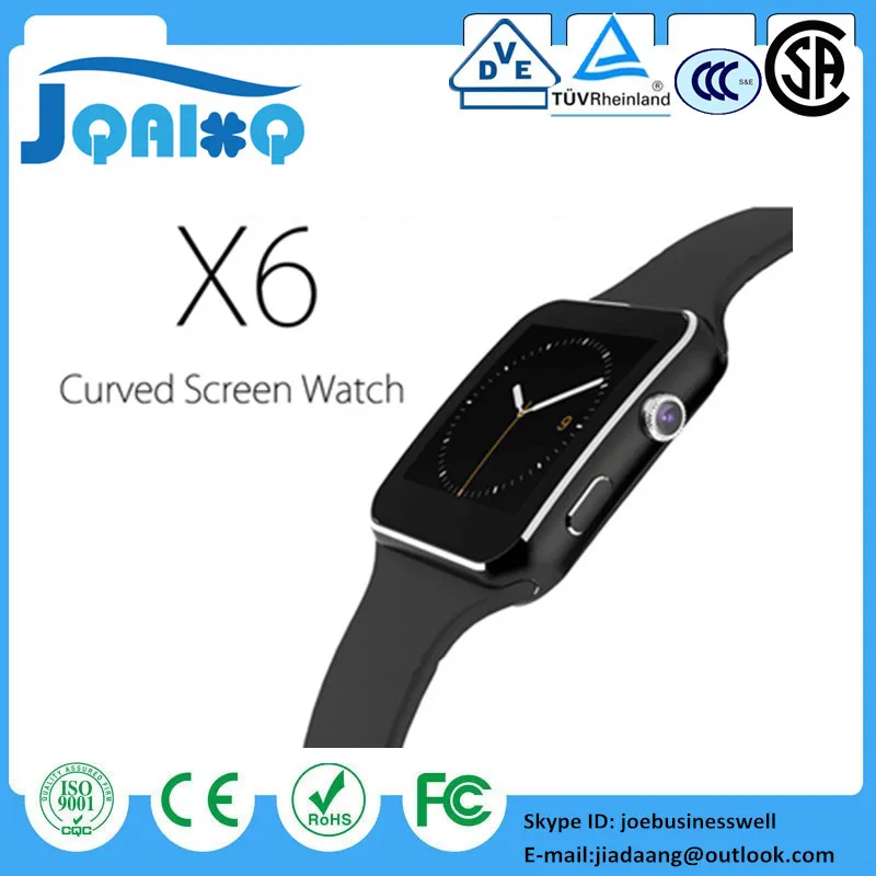 

2015 New Bluetooth Smart Watch X6 Smartwatch sport watch For Apple iPhone Android Phone With Camera FM Support SIM Card T30