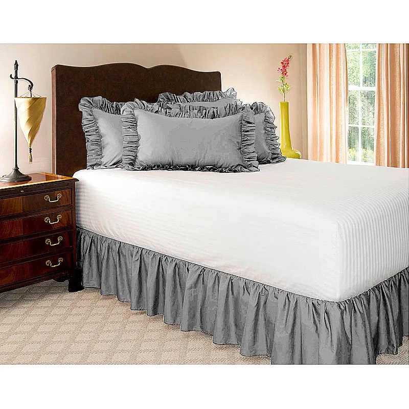Новая однотонная эластичная кровать юбка домашний отель спальня аксессуары поставки 6 цветов S/M/L/XL 7A2899 - Цвет: Светло-серый