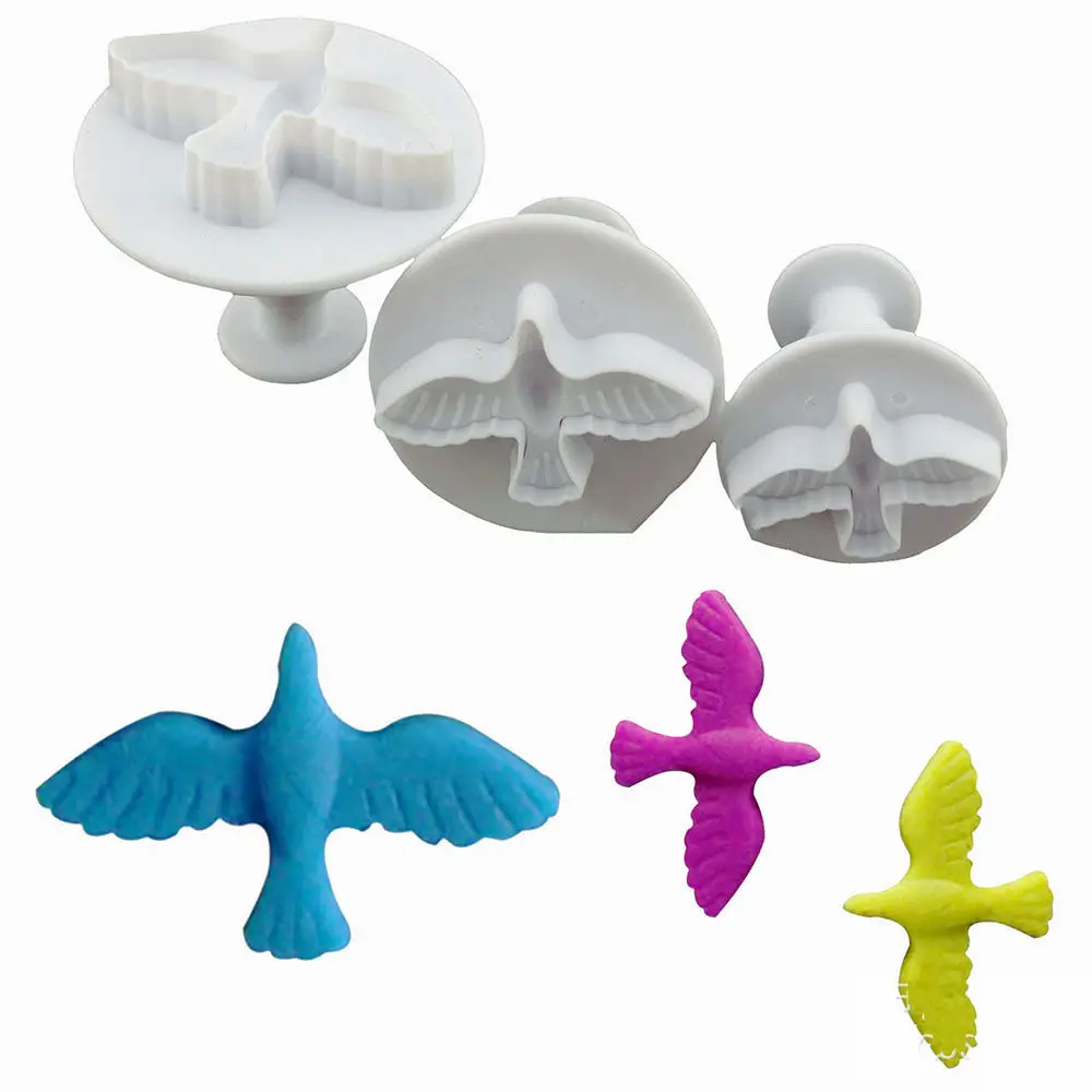 

3Pcs/set Pigeon Cake Cookie Cutter Decorating Embossing Mini Cake Mold Spring Stamp Baking Fondant Pastry Tools