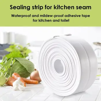 

Self-adhesive Waterproof Rubber Sealing Sticker Kitchen Strip Tape PVC Sticker Bathroom Wall Corner Line Sink Stickers 3.8*320cm