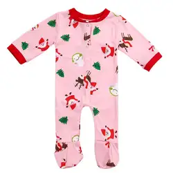 Семейные рождественские пижамы комплект цифровой печати Семейные комплекты Пижама для младенцев Комбинезон мама папа комплект одежды из 2