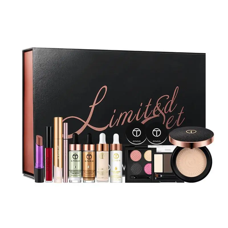 

13 Pcs/set Makeup Set Foundation Powder Eye Shadow Lipstick Pen Eyeliner Mascara Lip Gloss Ladies Makeup Kit Gift