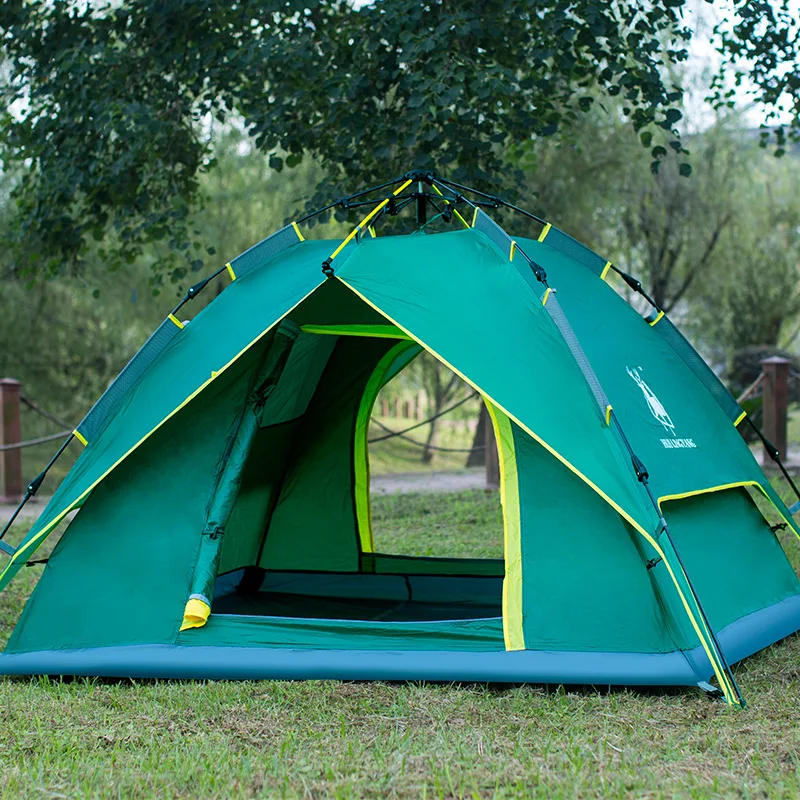 

Hydraulic Waterproof Double Layer Tents 3-4 person Camping Tent Ultralight Outdoor Hiking Picnic Quick Automatic Opening Tent