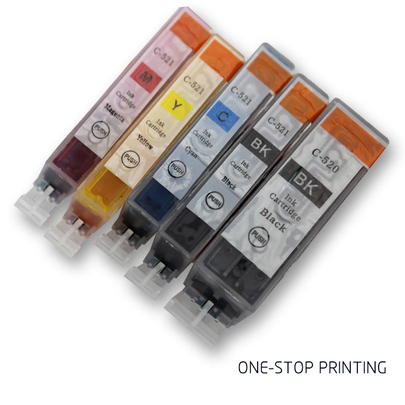 

5pcs/set Colorful Ink Cartridge CLI 521 PGI 520 for Canon MP540 MP550 MP560 MP620 MP630 MP640 MP980 MP990 MX860 MX870 With Chip