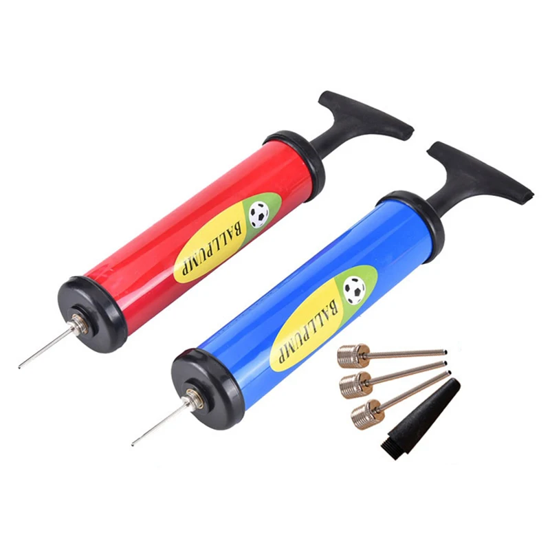 LumiParty Portable Mini Ball Pump Set Manual Inflator Needle Nozzle