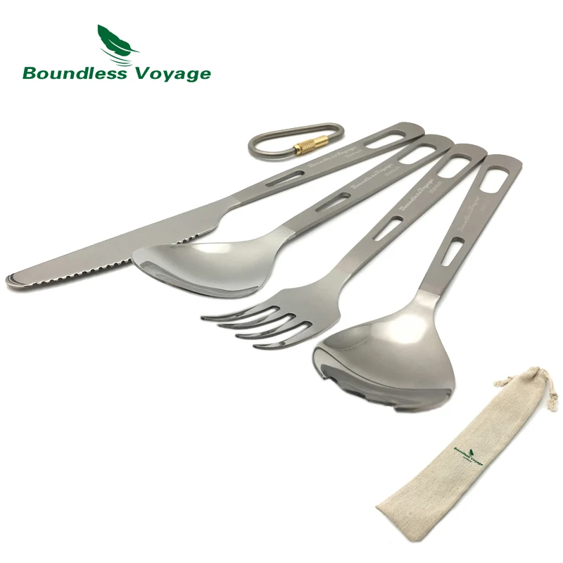Boundless Voyage Titanium Camping Cutlery Spoon Fork Spork Knife Chopsticks Portable Tableware Flatware Set Ti1519B Boundless Voyage Titanium Camping Cutlery Spoon Fork Spork Knife Chopsticks Portable Tableware Flatware Set Ti1519B