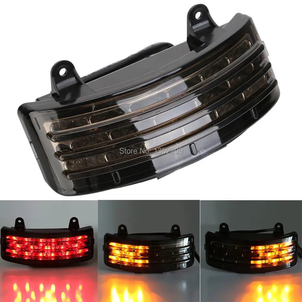 

Tri-Bar Fender LED Integrated Tail Light With Somke Turn Signal Fit For Harley Street Glide FLHX FLTRX Touring