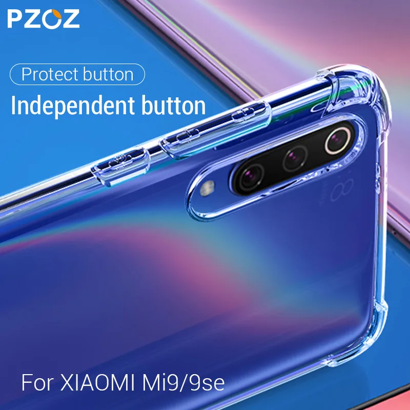 PZOZ Case For Xiaomi Mi 9 SE Mobile Phone Protective Bag Transparent Shockproof Silicone Clear TPU Soft Shell For Xiaomi Mi9 SE