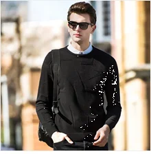 Для мужчин свитера Для мужчин одноцветное Sweatercoat Slim Fit рубашка с длинными рукавами трикотаж тянуть Homme 2019 Весна Новый 38403