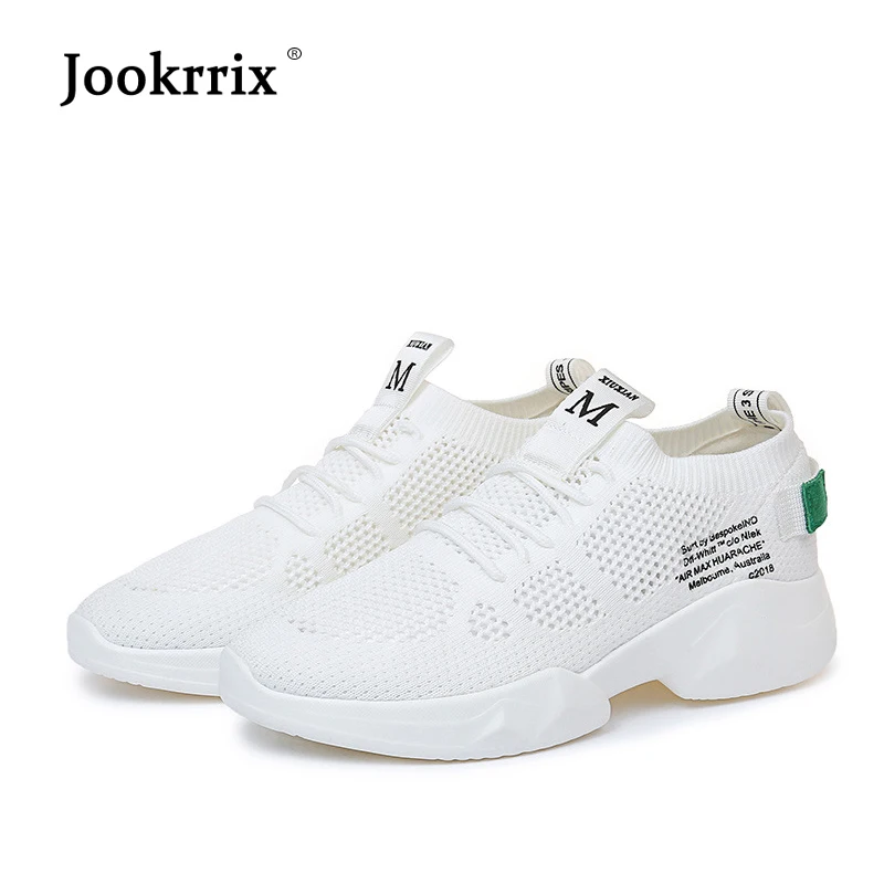 

Jookrrix 2018 Casual White Shoes Women Brand Sneakers Lady Fashion chaussure Summer Mesh Female footware Breathable All Match