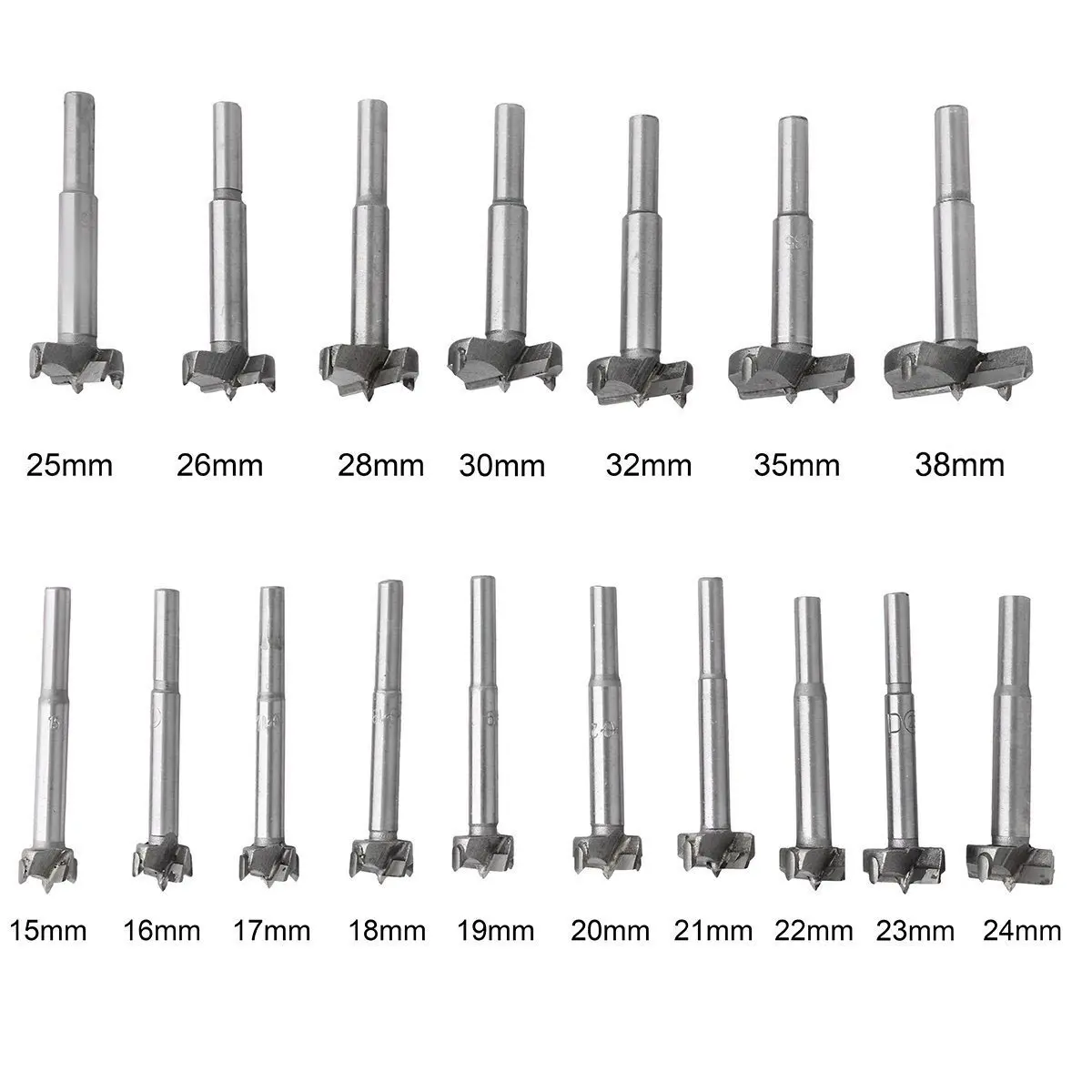Woodworking Forstner Drill Bits Sets 17 PCS Carbon High Speed Steel Wood Working Hole Cutter Titanium Coated Boring Hole|forstner drill bit set|drill