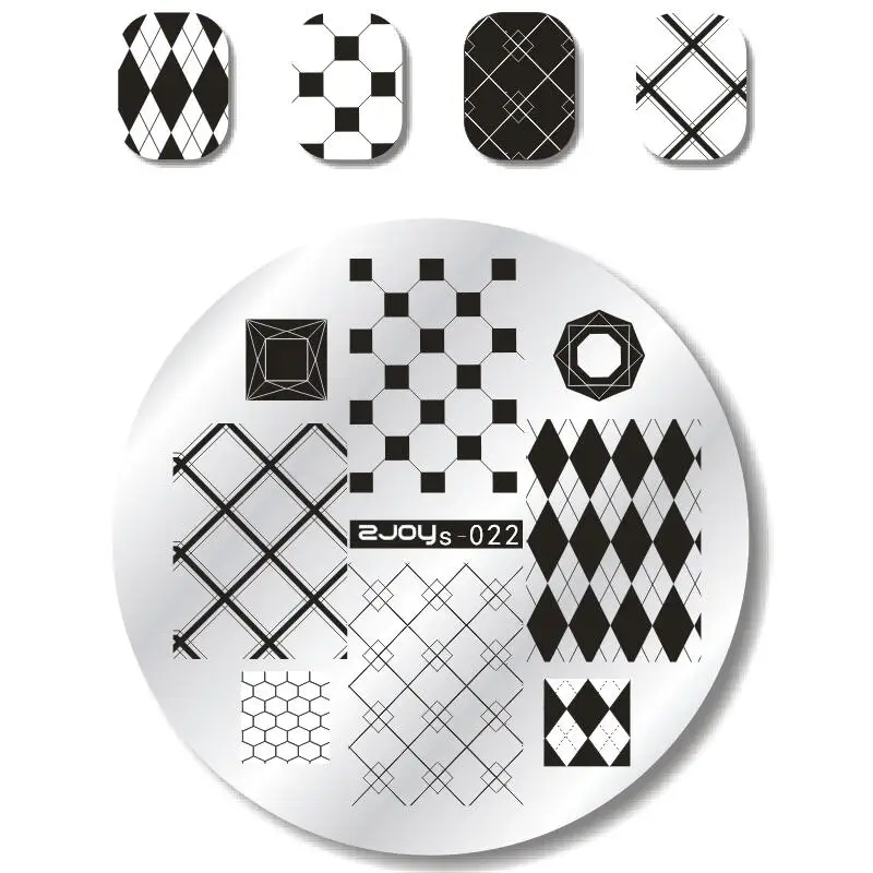 

1pcs 5.5cm Nail Stamping Plate SPring Series Stencil Round Rectangle Nail Art Template Image Plate