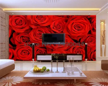 

Beibehang Wallpaper big romantic red rose 3 d pictures on the wall mural wallpaper 3 d sitting room bedroom wallpapers