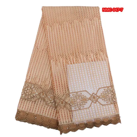 Brown cord lace fabric with vertical stripes pattern 5yards/pcs for sewing african gowns Feb-8-2018 | Дом и сад