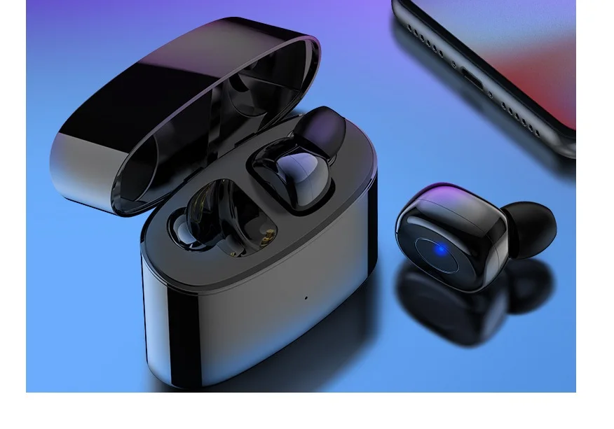 Smallest Earbuds with Bluetooth 5.0 Wireless Charging Case Built-in Mic Headset Premium Sound Deep Bass for Sport | Электроника