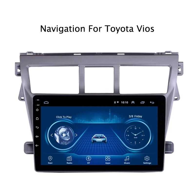 Discount Super Slim Touch Screen Android 8.1 radio GPS Navigation for Toyota Vios YARIS 2008 tablets Stereo Wifi Multimedia USB Bluetooth 0