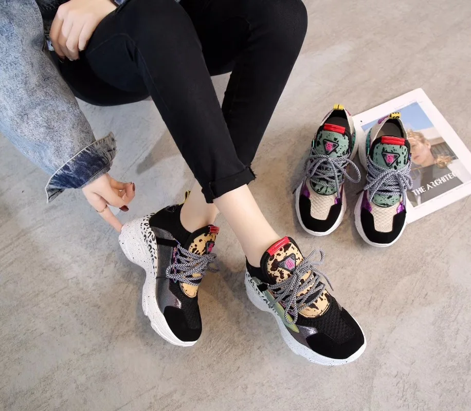 

2019 New Spring Genuine Cow Leather Sneakers Female Lace Up Horse Fur Decoration Casual Shoes For Ladies Shoes Woman