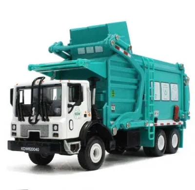 1:24 мусоровоз санитарные грузовики чистая машина игрушка сплав материалы обработка грузовик Чистка мусора модель автомобиля для детей подарок - Цвет: B