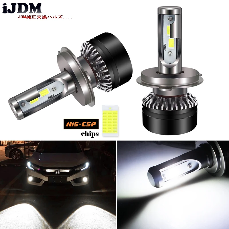

iJDM H4 LED 28W High Power "HID Equivalent" H4 9003 HB2 Hi/Lo Dual Beams LED Headlight System, 6500K 3000 Lumen, 6000 White