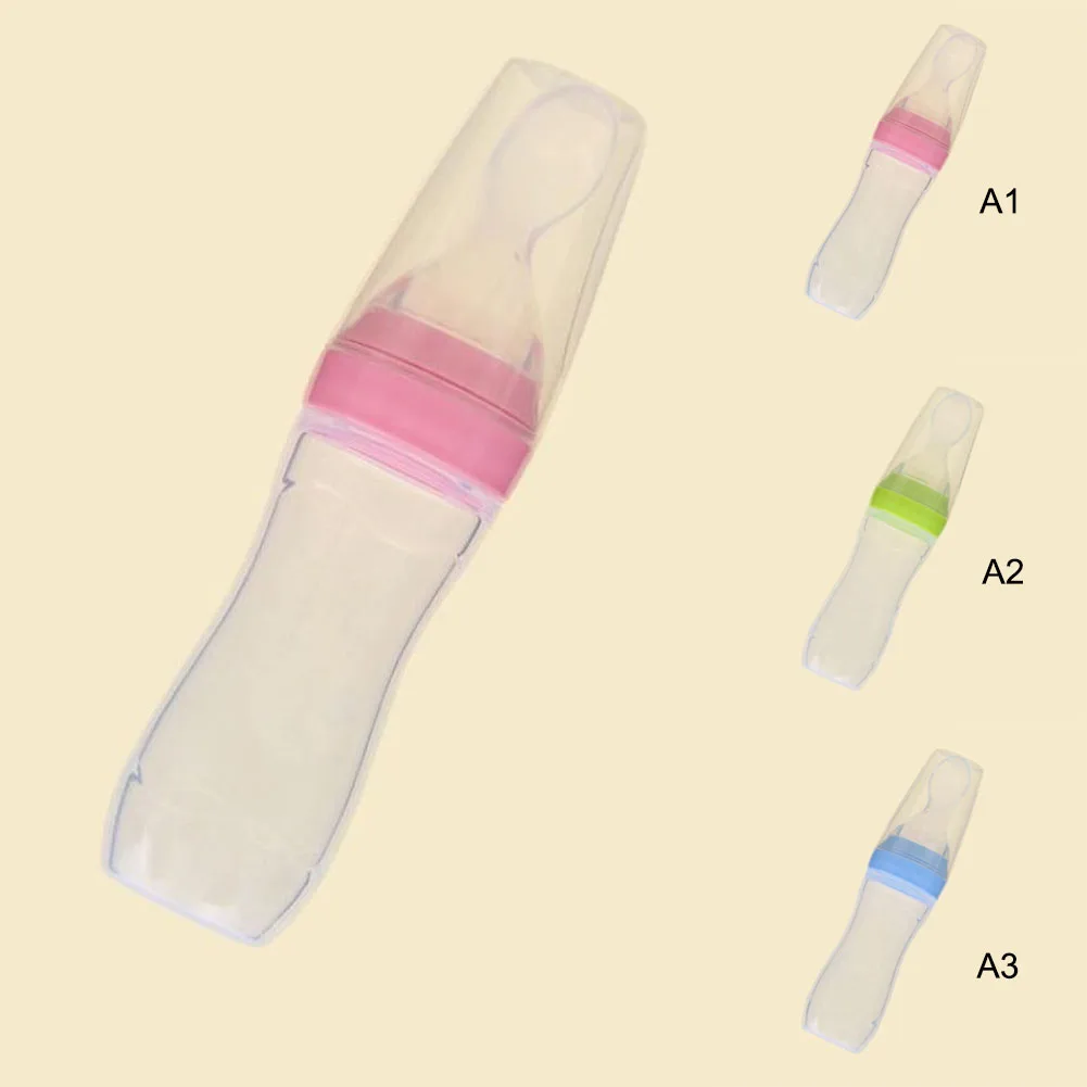 120ml Newborn Baby Bottle Leak-proof Food Dispensing Spoon Juice Cereal Feeding Bottle Spoon Food Supplement Rice Cereal Bottles