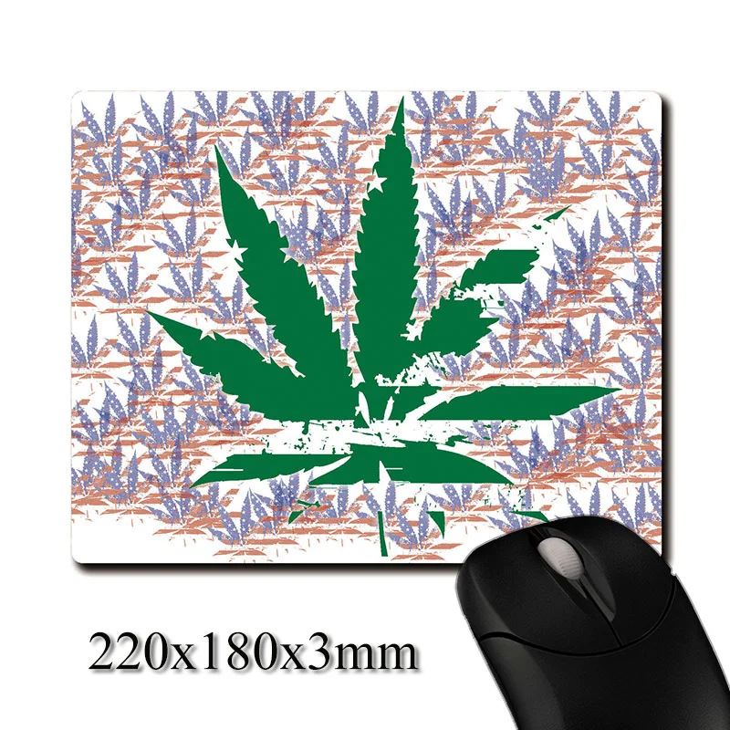 

Marijuana Leaf Pattern with Stars and Stripes image printed Heavy weaving anti-slip rubber office mouse pad Coaster Party favor