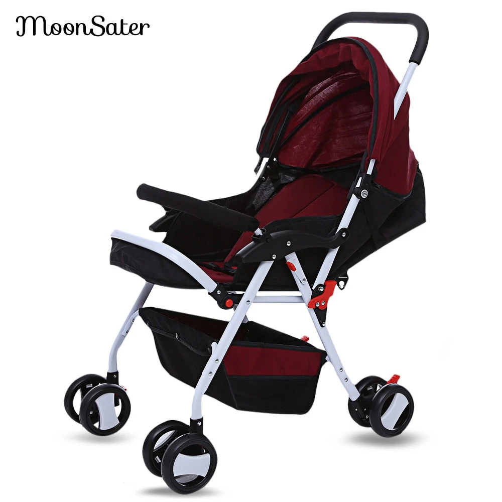 Moonsater 1602 Foldable Baby Stroller Pram Universal Casters Easy Carry