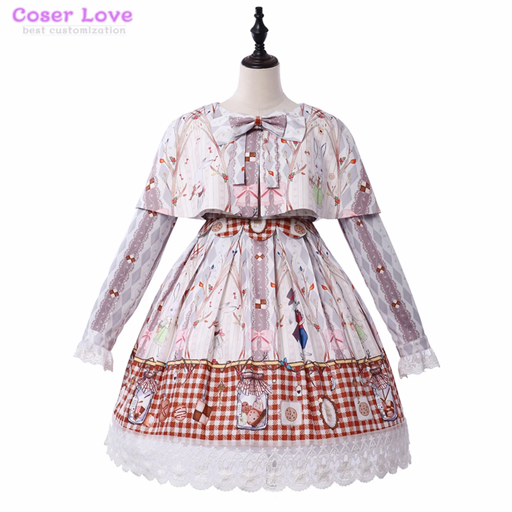 

Daily clothes Sweet Love Lolita Cookie rabbit sets dress coat shawl