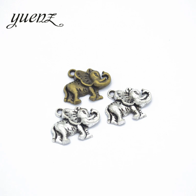 YuenZ 10 шт. подвески в виде слона античный серебряный цвет кулон подходящие
