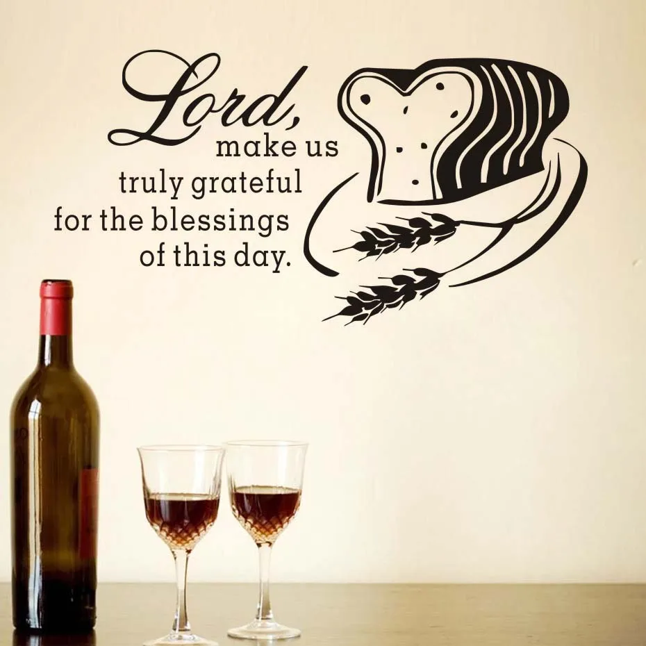 Lord Make Us Truly Grateful Kitchen Wall Sticker Quotes Decal Art