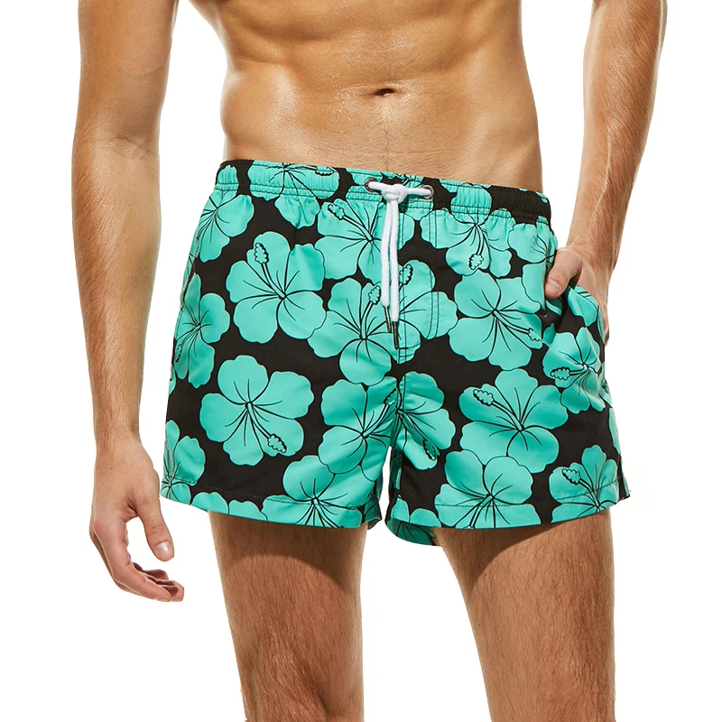Мужские пляжные шорты KWA N.Z свободные с цветочным принтом maillot de bain homme модные