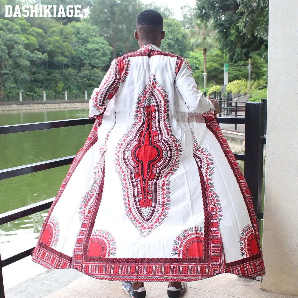 

2019 New Fashion Long sleeve Design African Traditional Print 100% Cotton Dashiki for unisex