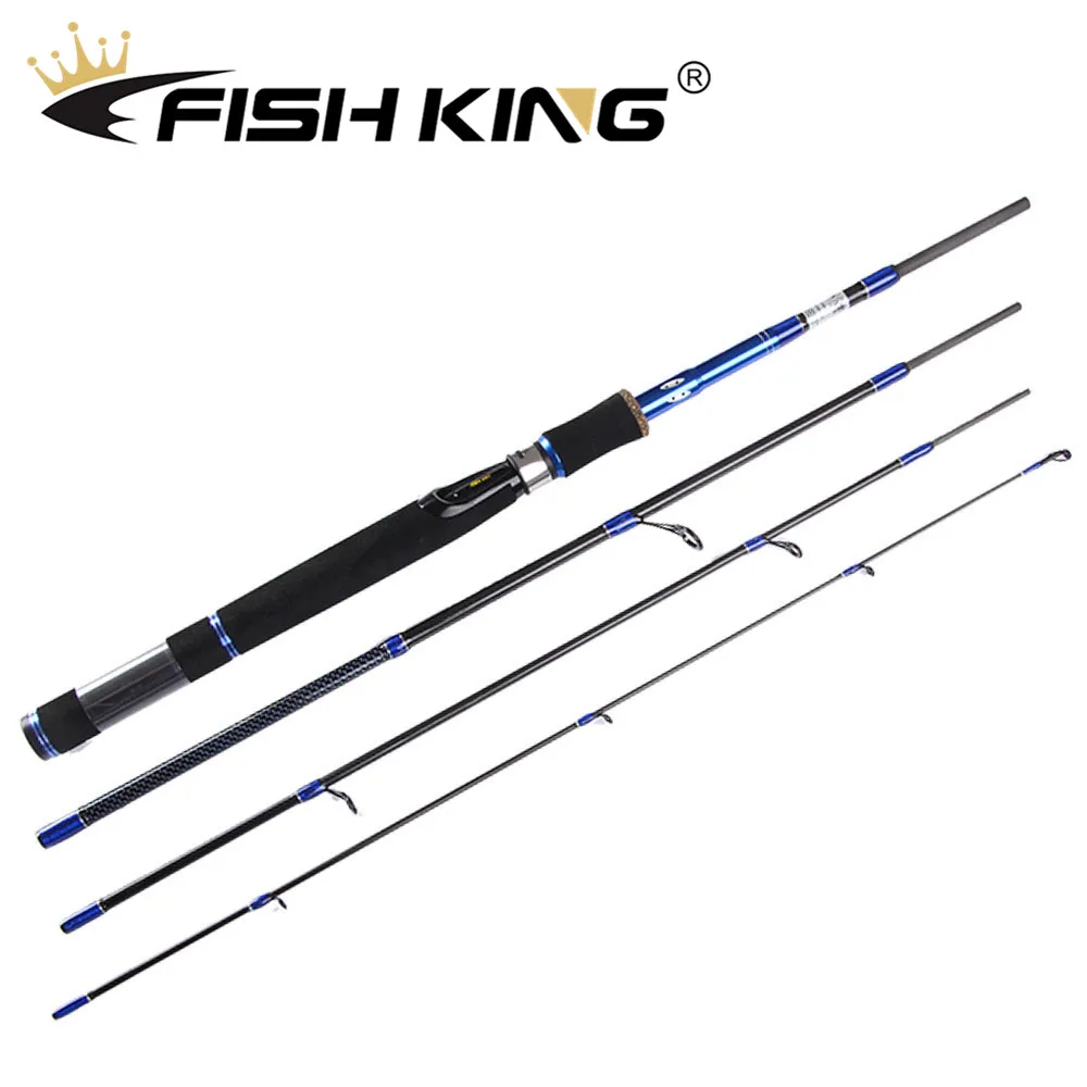 FISH KING углеродное спиннинговое рыболовное удилище для приманки 2,1 м/2,4 м/2,7 м С. В., 10-30 г/15-40 г, 4 секции, удочка для ловли кальмара, щуки