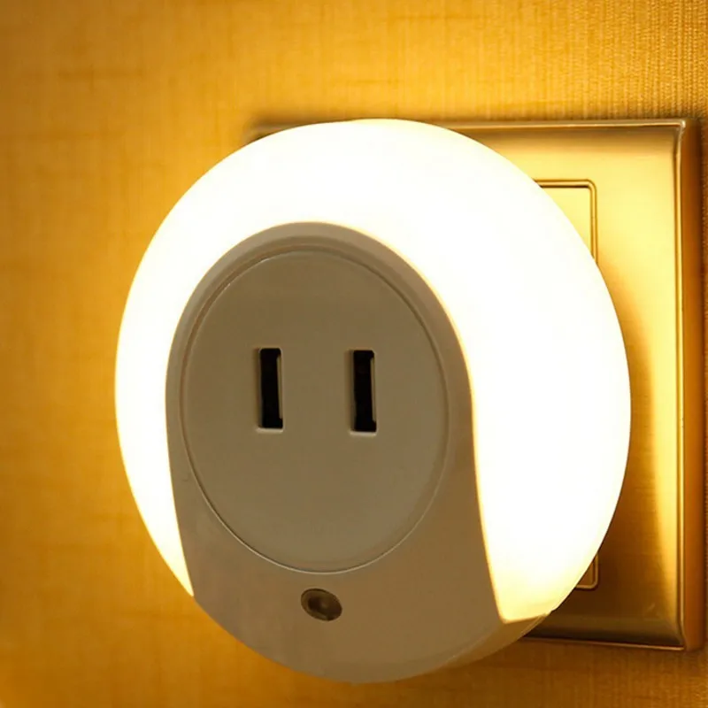 Novelty LED night light dual USB fast charger fast charging adapter for Samsung Huawei millet