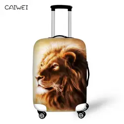 3D животного золото волос голова льва чемодан Водонепроницаемый защитные чехлы эластичные Anti-Dust путешествия Чемодан Крышка для 18- 30 дюймов