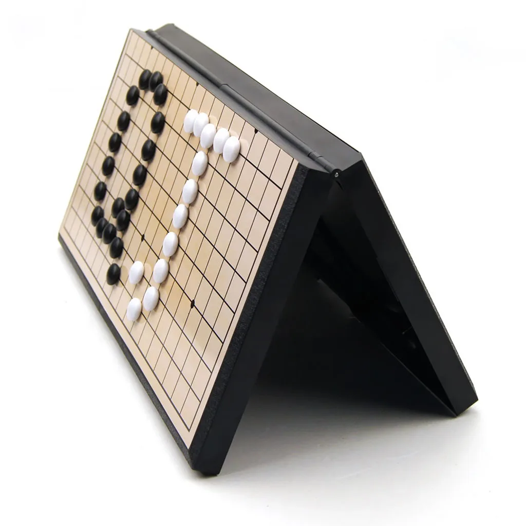 Магнитный китайский шахматный игровой набор Weiqi с одним выпуклым магнитным пластиковым камнем и складной Goban настольная игра головоломка игрушка