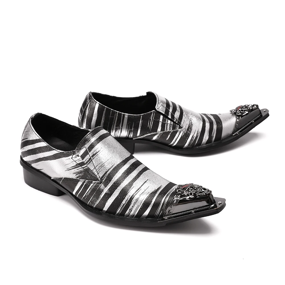 Christia Luxus Spitz Leder Grau Bella Plus Striped Größe Formale Business Aus Schuhe Männer Echtem Kleid Hochzeit RRH5qrw