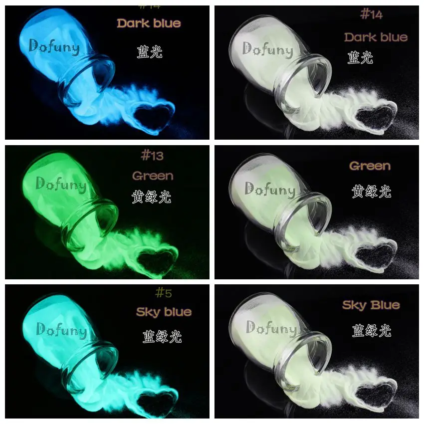 20 г/пакет светящийся зеленый синий светильник светящийся порошок фосфорный пигмент фосфоресцирующий порошок светящийся в темноте пыль Пигмент Блеск для ногтей